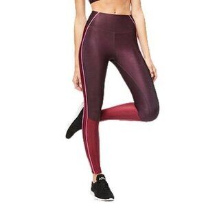 Good American Electric Feel Leggings wine high rise colorblock yoga new 5 2X